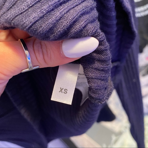Reformation Navy Long Sleeve Ribbed Top - Picture 4 of 4